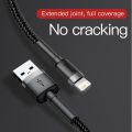 Baseus USB Cable for iPhone14 13 12 11 Pro Max Xs X 8 Plus Cable 2.4A Fast Charging Cable for iPhone Charger Cable USB Data Line.