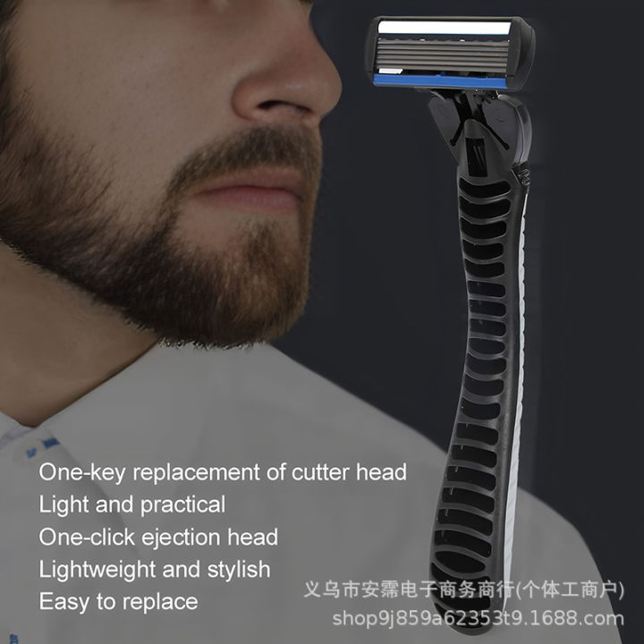 1%20Handle%20+%204%20Blades%20Manual%20Hair%20Shaver%20Razor%20For%20Men%20With%206%20Layer%204%20Pcs%20Blade%20Set%20With%20Cleaning%20brush%20-%20Image%205