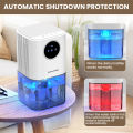 Portable Dehumidifier With 35 Ounces Capacity, Silent Operation, With Romantic Colorful Lights, Timer Switch.