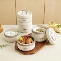 Portable Insulated Food Lunch Container Set with Thermal Lunch Box 3 Separate Stackable Lunch Container for Adult Kids. 