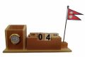 Wooden Pen Holder With Nepal Flag And Extra Battery. 