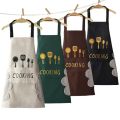 Kitchen Apron Waterproof Oil-Proof Apron For Woman Adjustable Household Cooking Bib With Pocket Hand-Wiping Clean Tool Accessory. 