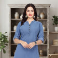 Jeans Cotton Comfortable Kurti For Women A Casual Everyday Wear Soft Breathable Denim Style Outfit Piece.