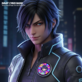 Anime E-Badge Display Pin Phototag Smart Cyber Badge 1.7-Inch Hd Display Fully New Bluetooth Electronic Display Screen.