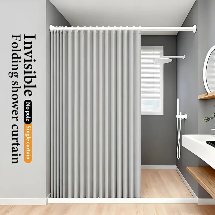 Foldable%20Magnetic%20Shower%20Curtain%20Waterproof%20Privacy%20Bathroom%20Curtain%20for%20Home%20Apartment%20Hotel%20Stylish%20Decor%20-%20Image%205