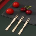 50/100PCS Bamboo Disposable Wooden Fruit Fork Dessert Cocktail Set Party Home Household Decor Tableware Supplies.