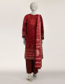 MAROON LAWN PRINTED STITCHED 3PC. 