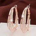 Gold Color Crystal Stone Hoop Earrings Twisted Metal Shape Silver Plating New Fashion Women Earrings Party Jewelry Birthday . 