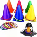 1Set Toss Cones Rings Party Game Kids Toy Outdoor Soccer Football Agility Training Carnival Family Games Yard Combo Set Tools. 