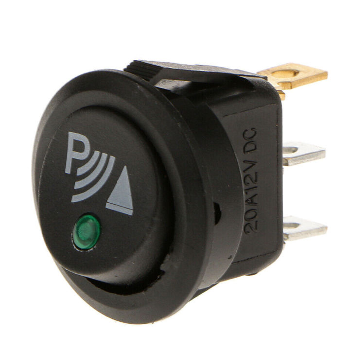 Round Rocker Switch 12V 20A Round Toggle Switch Car 3 Pin Rocker/Parking Off Switch Front Rear Walking Sensor Interior Accessory