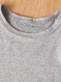 Summer Baby Boys' Round-Neck Letter Print Vest and Shorts Casual 2-Piece Set.