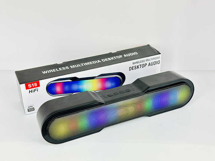 S18 RGB Light Sound Bar Wireless Speakers TWS Home Desktop Subwoofer ...