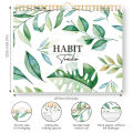1Pc Habit Tracker: 12 Months Recordable, Undated Daily Weekly Monthly Habit Tracker Planner, Green Plant Design. 