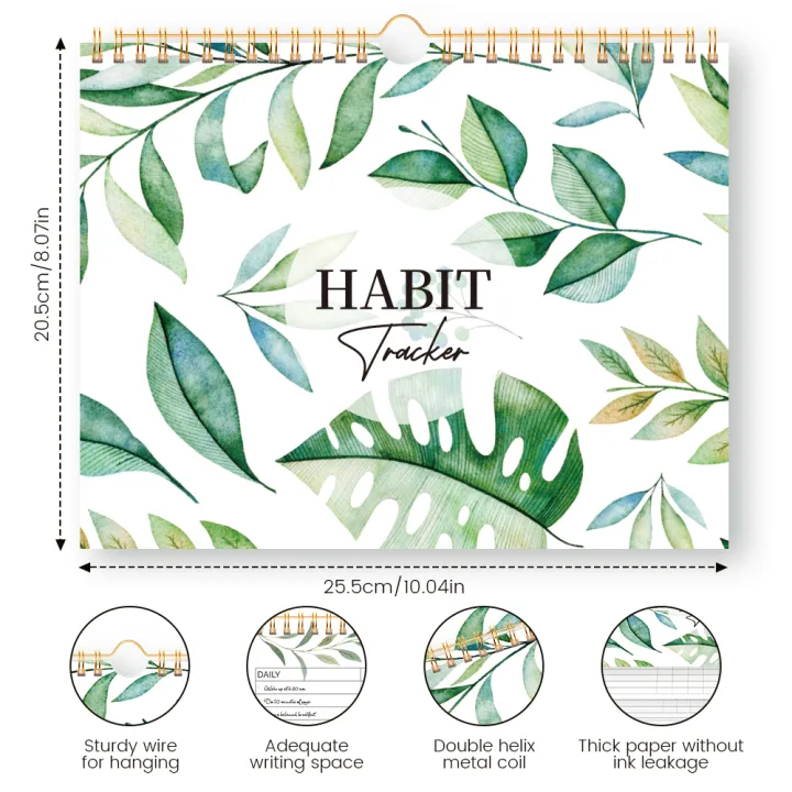 1Pc%20Habit%20Tracker:%2012%20Months%20Recordable,%20Undated%20Daily%20Weekly%20Monthly%20Habit%20Tracker%20Planner,%20Green%20Plant%20Design%20-%20Image%202
