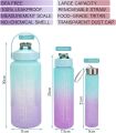 Best Quality Set of 3 Plastic Water Bottles (1900ml/850ml/280ml) with Motivational Time Marker, Leakproof Durable Non-Toxic Sipper Water bottle for office, School Gallon Water bottle for gym (Multi, As per color availability). 