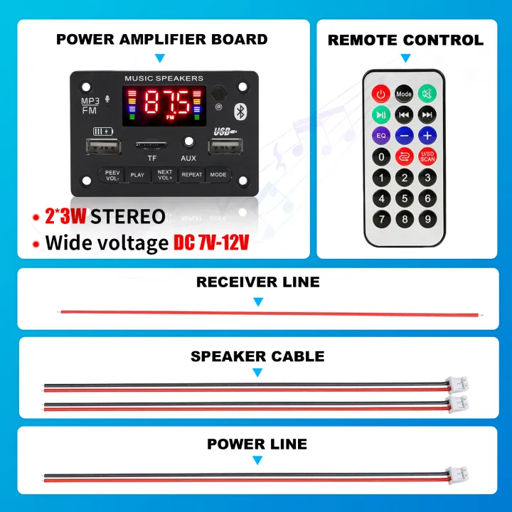 80W/6W%20Amplifier%20MP3%20WMA%20WAV%20Decoder%20Board%20USB%20Charging%20Bluetooth%205.0%20Wireless%20Music%20Player%2012V%20Car%20FM%20Radio%20AUX%20Call%20Recording%20-%20Image%207