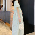 Korean-style pregnant women dress loose design maternity dress green mint beautiful and comfortable to wear. 
