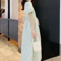 Korean-style pregnant women dress loose design maternity dress green mint beautiful and comfortable to wear. 