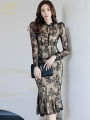 Spring Professional Woman Lace 2 Pieces Set Simple Tops + Vintage High Waist Mermaid Skirt Korean Skirts Suits. 
