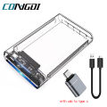 USB 3.0 HDD Enclosure 2.5inch SATA SSD Hard Drive Case with 5Gbps Transfer Speed Mobile External Housing Harddisk Boxs Cable. 