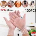 1 Pack TPE Gloves - Latex-Free, Vinyl Alternative, Powder-Free Plastic Gloves (100Pcs). 