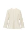 Women's Chic V-Neck Blazer Coat with Belt Long Sleeve Snap-Button Fashion Outerwear Top. 