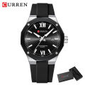 CURREN Simple Luxury Men's Watches New Business Quartz Wristwatch with Silicone Strap Luminous Hands Waterproof Clock. 