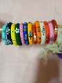 stylish hand print design made up of fabric  bangles for women. 