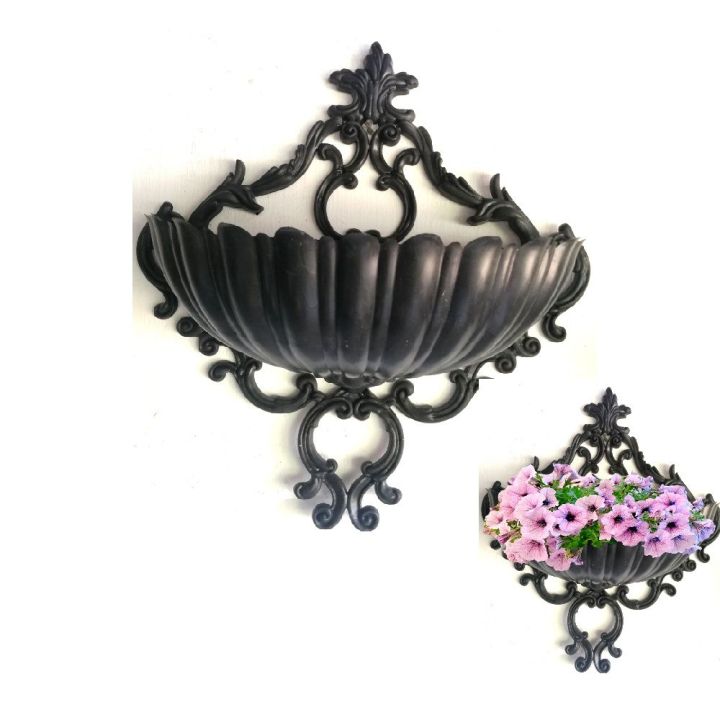 2 Pcs Seashell Wall pots Diameter 42cm width 16cm height 47cm / High quality plastic seashell wall pot Wall mounting flower pot | Daraz.lk