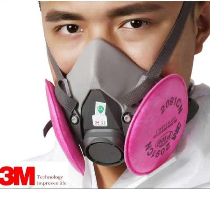 3M%20Half%20Facepiece%20Respirator%206200%20Mask%20With%201%20Pair%202091%20P100%20Filter%20Protect%20You%20From%20Germs%20And%20Dust%20-%20Image%202