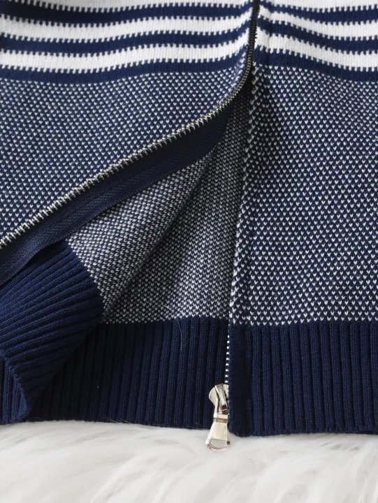 Boys'%20college%20style%20contrasting%20striped%20sweater%20zipper%20cardigan%20jacket%20suitable%20for%20school%20in%20spring,%20autumn,%20and%20winter%20-%20Image%204