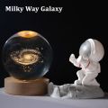 Gift Festival USB LED night light, Galaxy Crystal Ball lamp, 3D planet moon lamp, home decoration. 