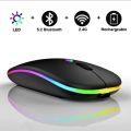Rechargeable Wireless RGB Waterproof Optical Mouse, For Pc and Laptop Gamer Dual Model 2.4GHz Mouse.