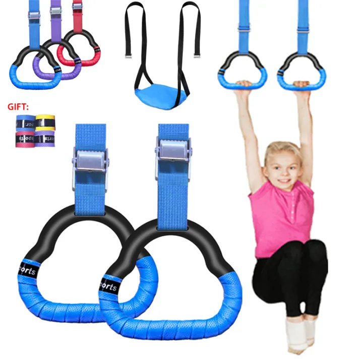 Gymnastics%20Rings%20Kid%20Sport%20Toy%20Non-Slip%20Gym%20Rings%20With%20Swing%20Adjustable%20Straps%20Pull-up%20Workout%20Gymnastics%20Fitness%20Equipment%20Toy%20-%20Image%202
