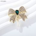 〔YY110〕Vintage Light Luxury Rhinestone Bow Brooches Women Clothing Coat Jewelry Accessries Gifts. 