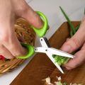 Multifunctional Scissors Stainless Steel 3/5 Layer Kitchen Scissors Scallion Cutter Pepper Herb Laver Spices Onion Cooking Tool.