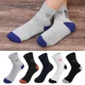 5Pairs Breathable Cotton Sports Stockings Men Bamboo Fiber Autumn and Winter Men Socks Sweat Absorption Deodorant Business Sox. 