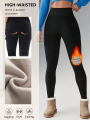 Women'S High-Waisted Butt-Lifting Leggings - Soft Fleece-Lined, Tummy Control, Stretchy & Comfortable for Fall/Winter, Black. 