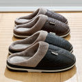 Men's Big Size Winter slippers Indoor Pu Leather Home Fluffy Casual Slides Men Bedroom Comfy Shoes Houseshoes. 