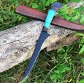 Custom handmade stainless steel fish fillet knife with awesome leather sheath.... 