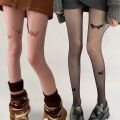 Women Ultra-thin Tights Vintage Y2K Fake Tattoo Butterfly Black Transparent Silk Pantyhose Girls Lolita Summer Stockings.