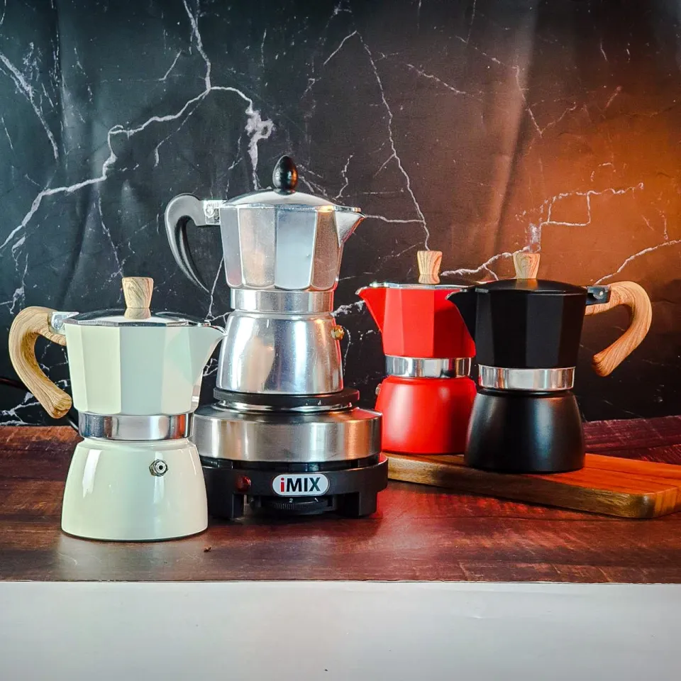 moka 。 IMIX 500W mini electric stove + 3cup mocha coffee pot suitable for