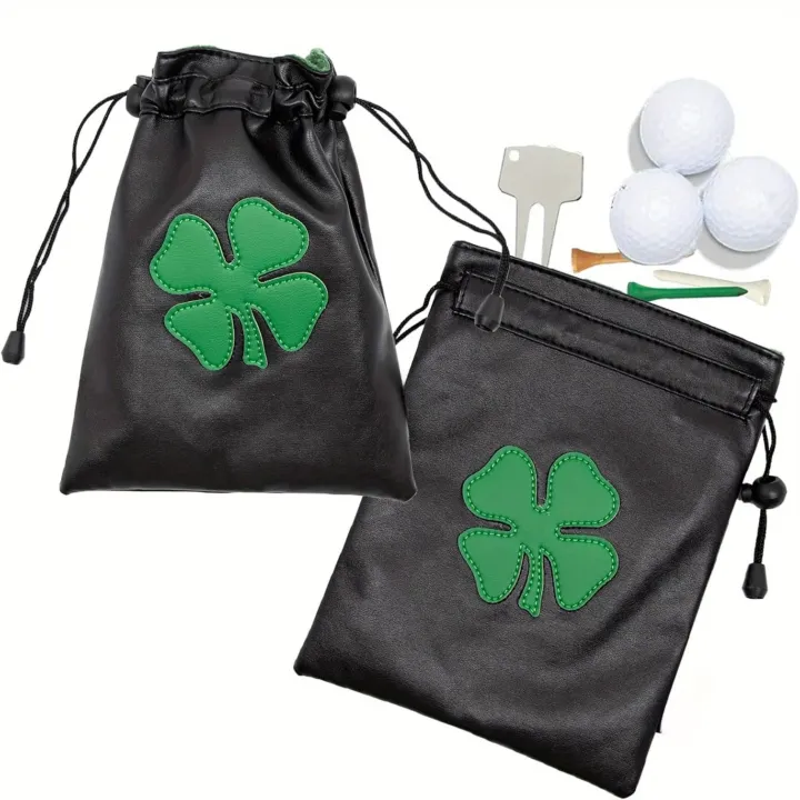 Four%20Leaf%20Clover%20Design%20Golf%20Valuables%20Pouch%20Golf%20Pouch%20Bag%20with%20Drawstrings%20Golf%20Tee%20Bag%20Pouch%20Golf%20Tee%20Pouch%20Golf%20Ball%20-%20Image%203