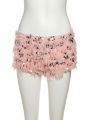 Nibber Chic Sweet 2Piece Set Women Backless Edible Tree Fungus Lace-Up Ruched Hollow Thin Tank Top+Furry Sequins Shorts Clubwear. 