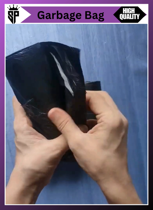 SP Dealz Trash Bags - Heavy Duty Black Garbage Bags, Upgraded Version Large Trash Bag Can Liners 18x24 Inch Samll Garbage Bags 1 Roll, 35 Bags,