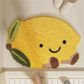 VIKAMA Cute Cartoon Lemon Smiling Face Plush Carpet Bathroom Water Absorbing And Anti Slip Floor Mat Home Decoration.