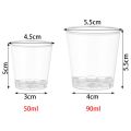 30/50X Round Reusable Plastic Shot Glasses Dessert Cups Disposable Glass Drinks.