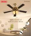 Usha Fontana Maple 1250mm/50” Ceiling Fan (Antique Brass).