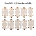10Pcs White Housing Gold-Plated Tin-Plated Button Battery Holder For CR2032 Cr2025 Bs-6 SMD Socket Cases. 