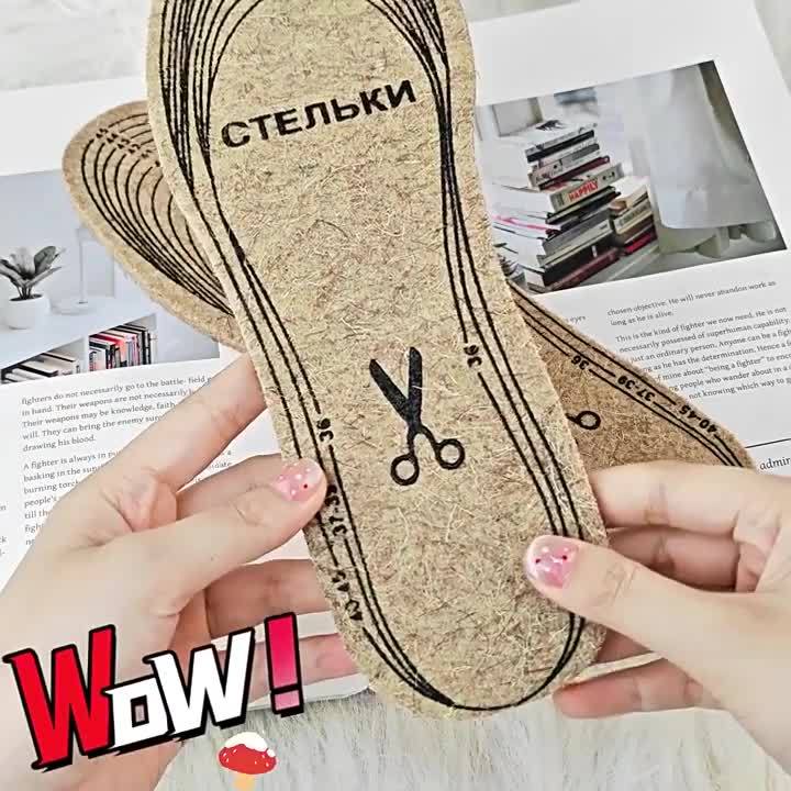Felt Insoles For Shoes Men Women Warm Shock-absorbing Insoles Shoes Pad for Outdoor Sports Work Running Unisex Foot Pain 